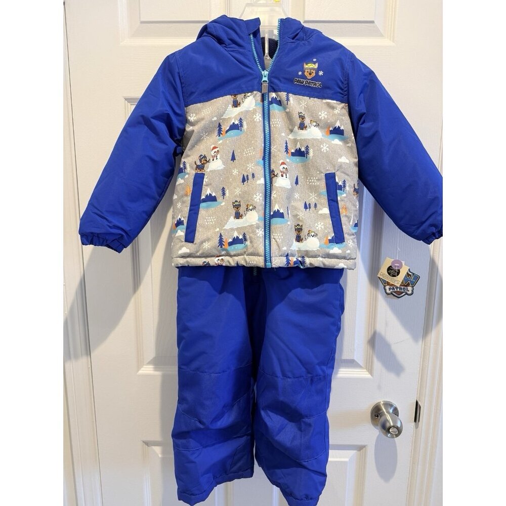 Paw Patrol Chase 4T 2-Piece Blue Toddler Kids Snowsuit NWT